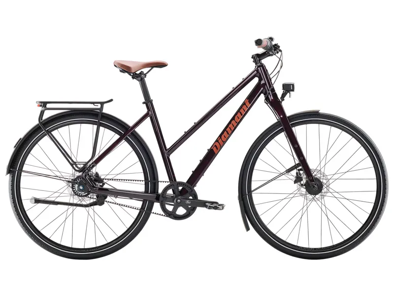 Diamant Mahon Style Plus Mid-Step 2025 Hybrid Bike - Black Cherry