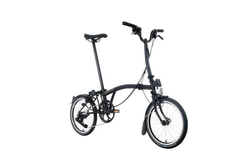 Brompton C Line 12 Speed Mid Bar + Rack 2026 Folding Bike - Matt Black-1