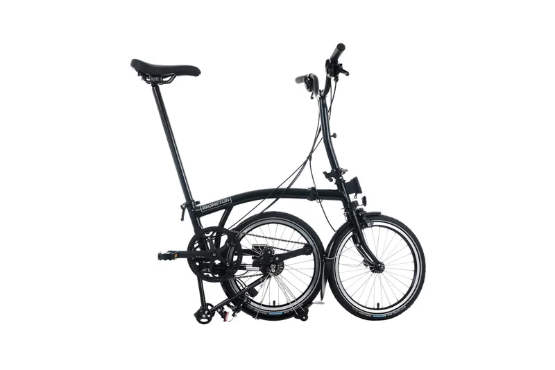 Brompton C Line 12 Speed Mid Bar + Rack 2026 Folding Bike - Matt Black-2