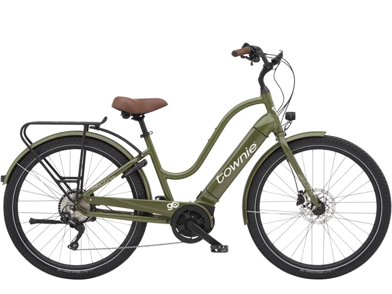Electra Townie Path Go 10D EQ Step Thru 2025 Women's Electric Hybrid Bike - Olive