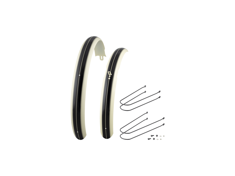 Electra Modern DLX Tandem Mudguard Set - Cream Finish/Matte