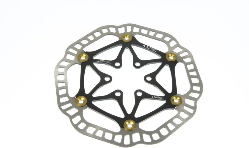 Aztec Stainless Steel Semi-Floating Disc Rotor - Silver/Black - 160mm