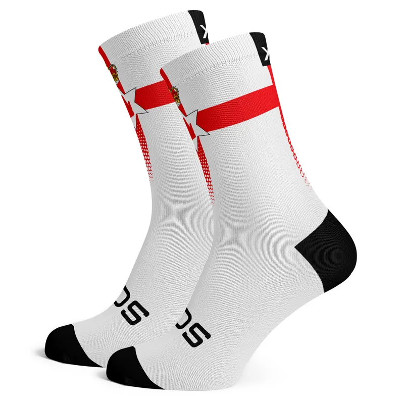 Sox Footwear Northern Ireland Flag White Premium Crew Socks - Small