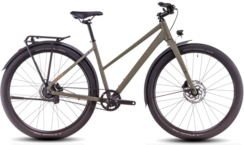 Cube Hyde Pro FE Trapeze 2025 Hybrid Bike - Dusty Olive/Gold