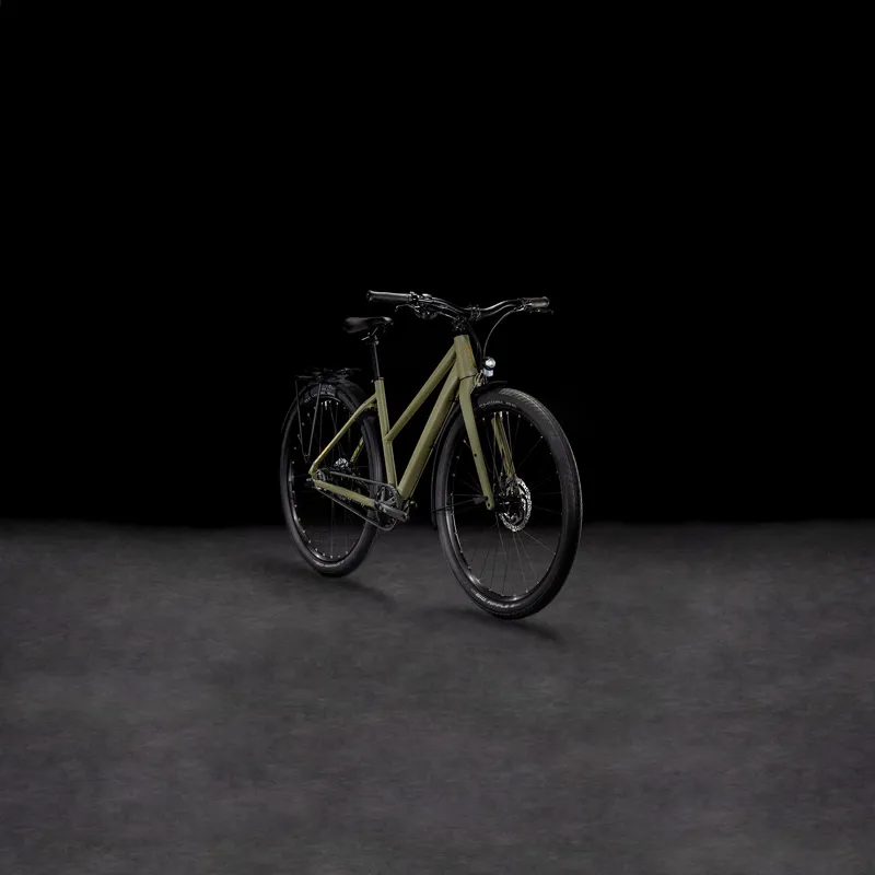 Cube Hyde Pro FE Trapeze 2025 Hybrid Bike - Dusty Olive/Gold-1