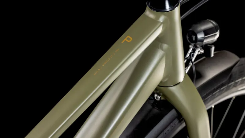 Cube Hyde Pro FE Trapeze 2025 Hybrid Bike - Dusty Olive/Gold-2