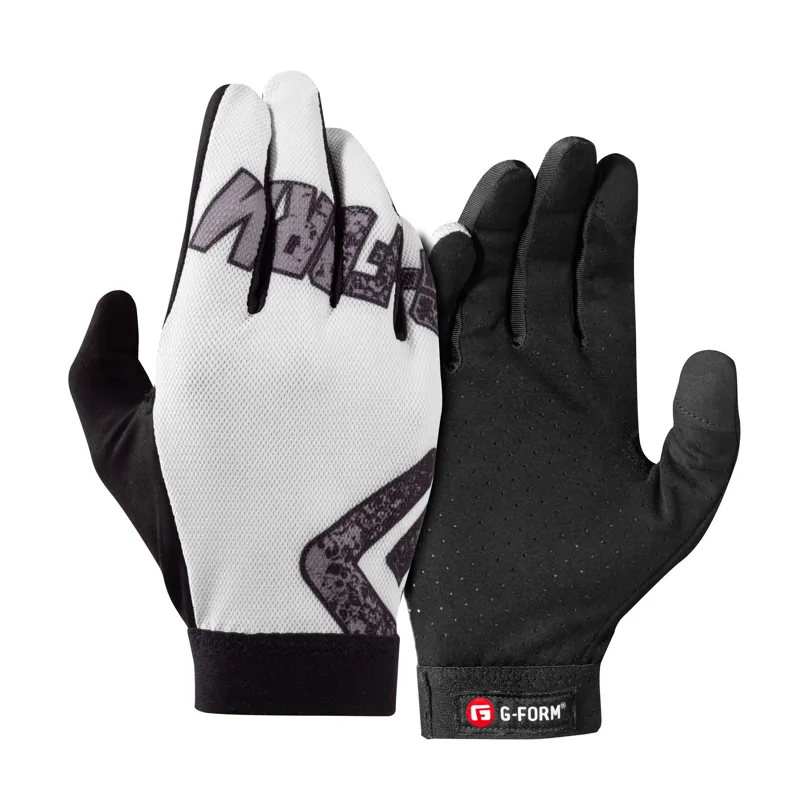 G-Form Tempo Youth Long Finger Gloves - White/Black