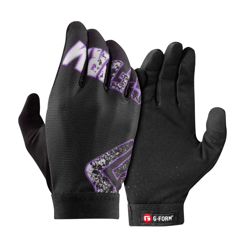 G-Form Tempo Youth Long Finger Gloves - Black/Purple