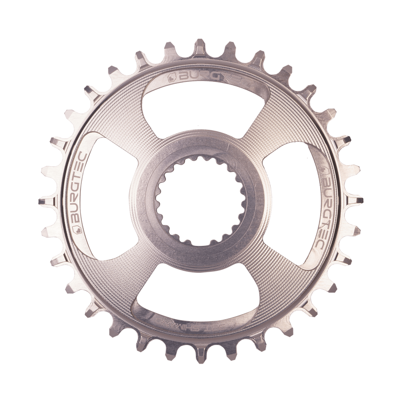 Bugtec Thick Thin Chainring for Shimano Direct Mount - Rhodium Silver