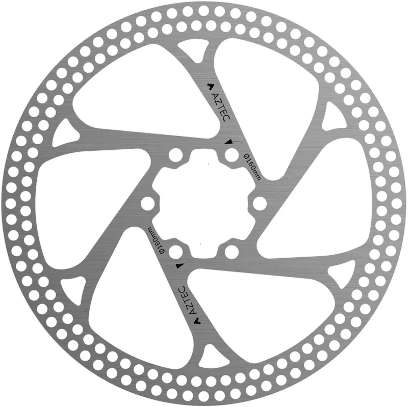 Aztec Stainless Steel Fixed Disc Rotor With Circular Cut Outs - 140mm
