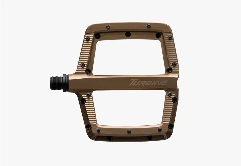 Race Face Turbine Flat MTB Pedals - Kash Money Gold-1