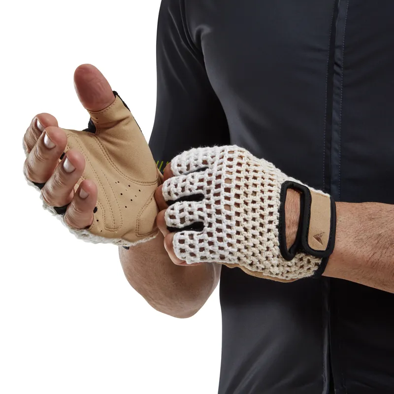 Altura Crochet Cycling Mitts - Cream/Tan-2
