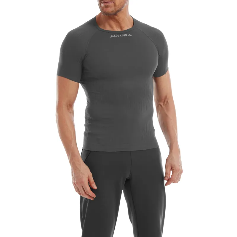 Altura Tempo Seamless Men's Short Sleeve Base Layer - Charcoal-2