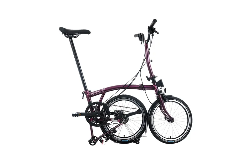Brompton C Line 12 Speed Mid Bar 2026 Folding Bike - Amethyst Lacquer-2