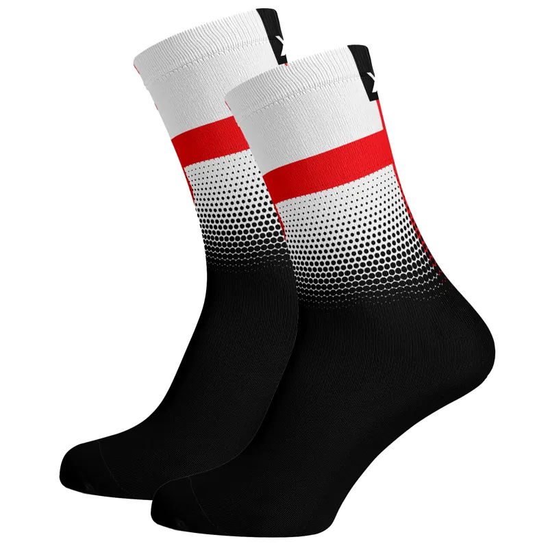 Sox Footwear England Flag Black Premium Crew Socks - Black/White