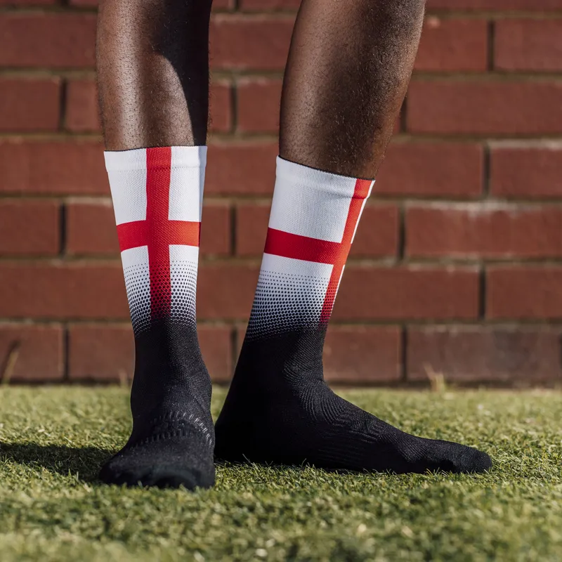 Sox Footwear England Flag Black Premium Crew Socks - Black/White-1