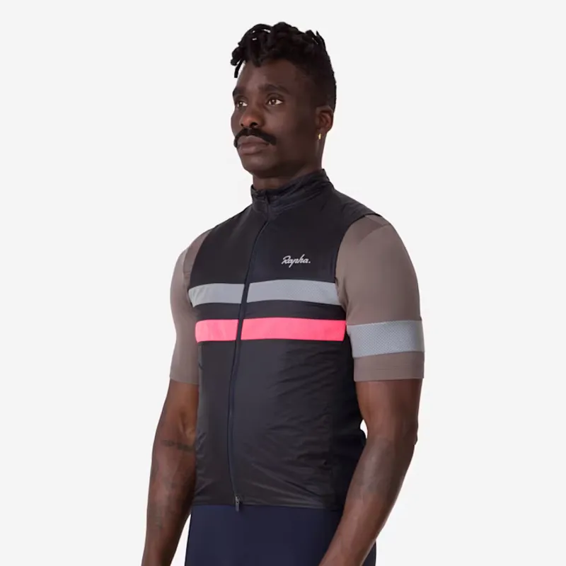 Rapha Brevet Men's Insulated Gilet - Dark Navy/Hi Vis Pink-3
