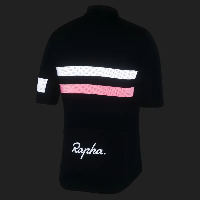 Rapha Brevet Men's Short Sleeve Jersey - Navy/Pink/White - XS-3