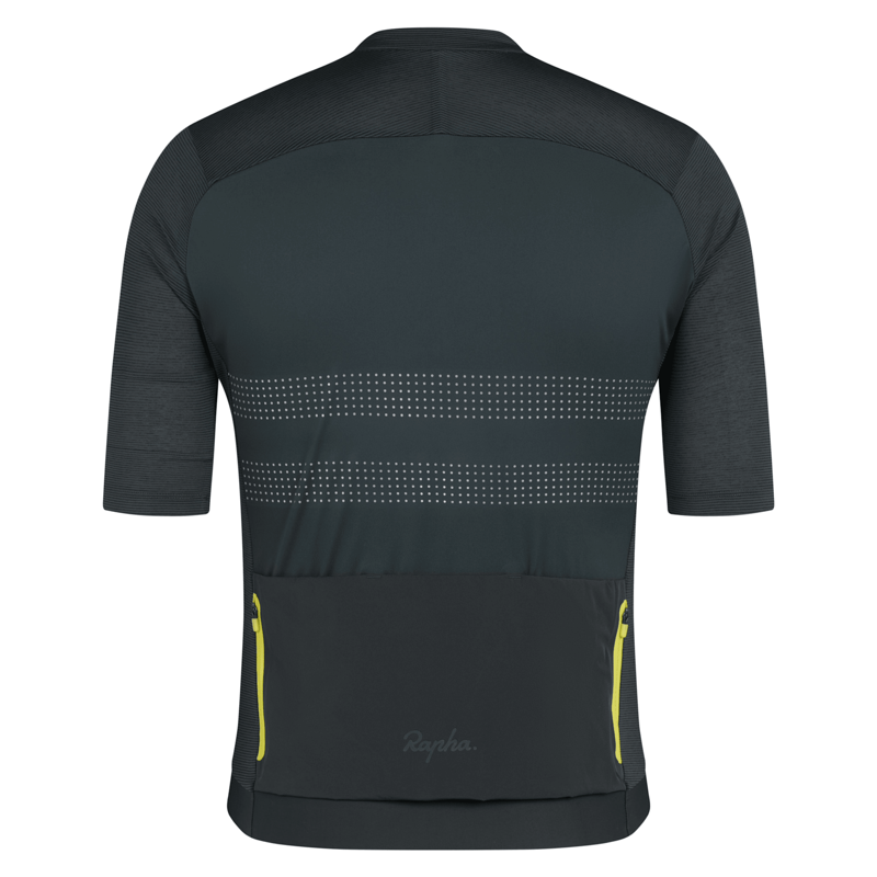 Rapha Brevet Men's Lightweight Short Sleeve Jersey III - Dark Forest/Chartreuse-2