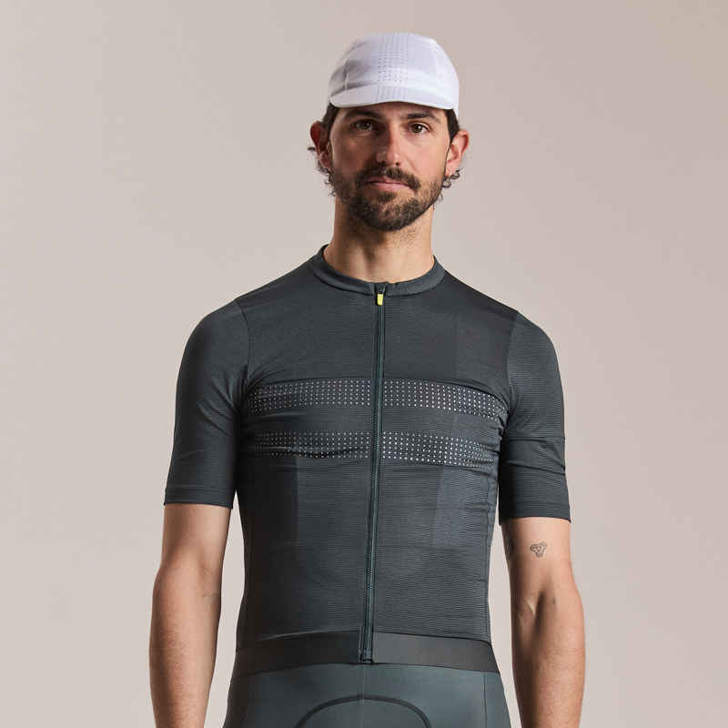Rapha Brevet Men's Lightweight Short Sleeve Jersey III - Dark Forest/Chartreuse-4