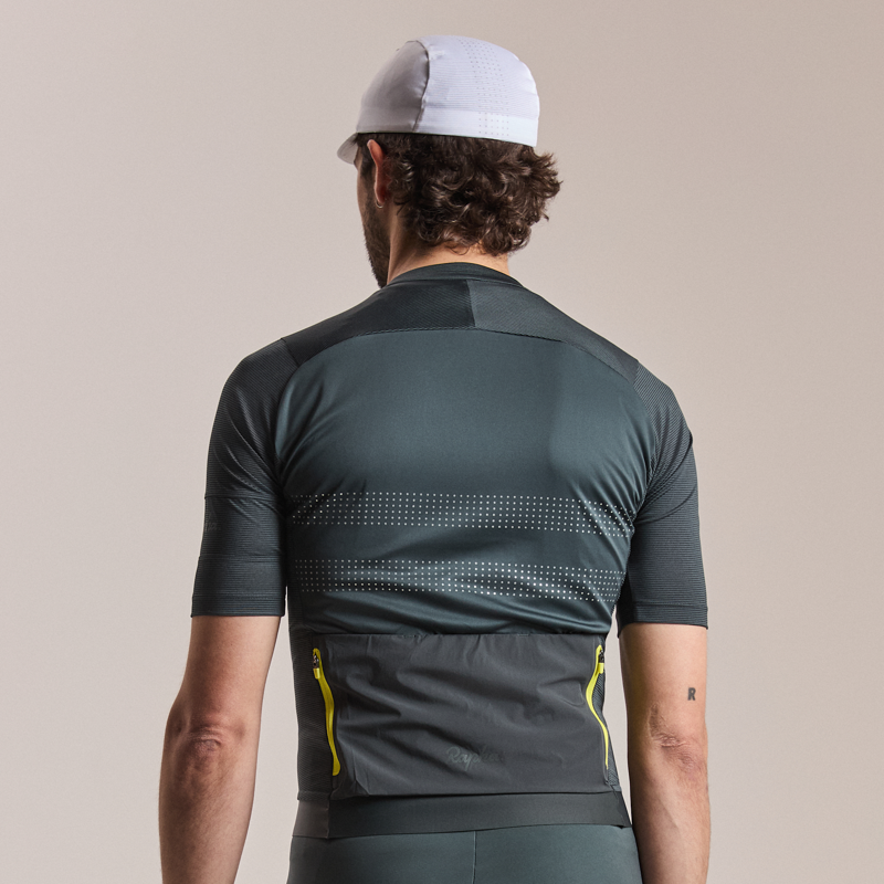 Rapha Brevet Men's Lightweight Short Sleeve Jersey III - Dark Forest/Chartreuse-5