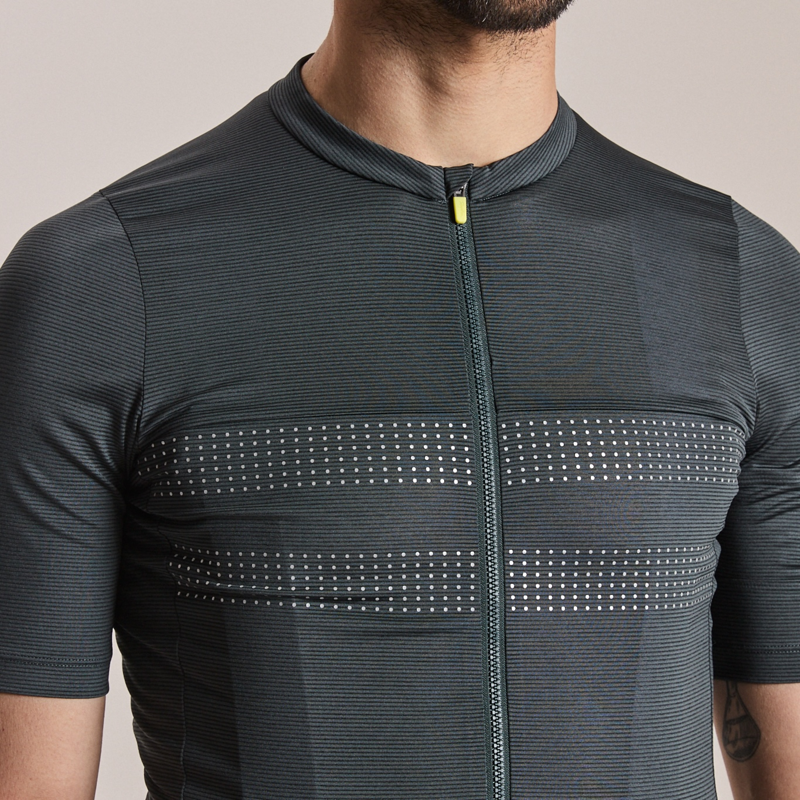 Rapha Brevet Men's Lightweight Short Sleeve Jersey III - Dark Forest/Chartreuse-6