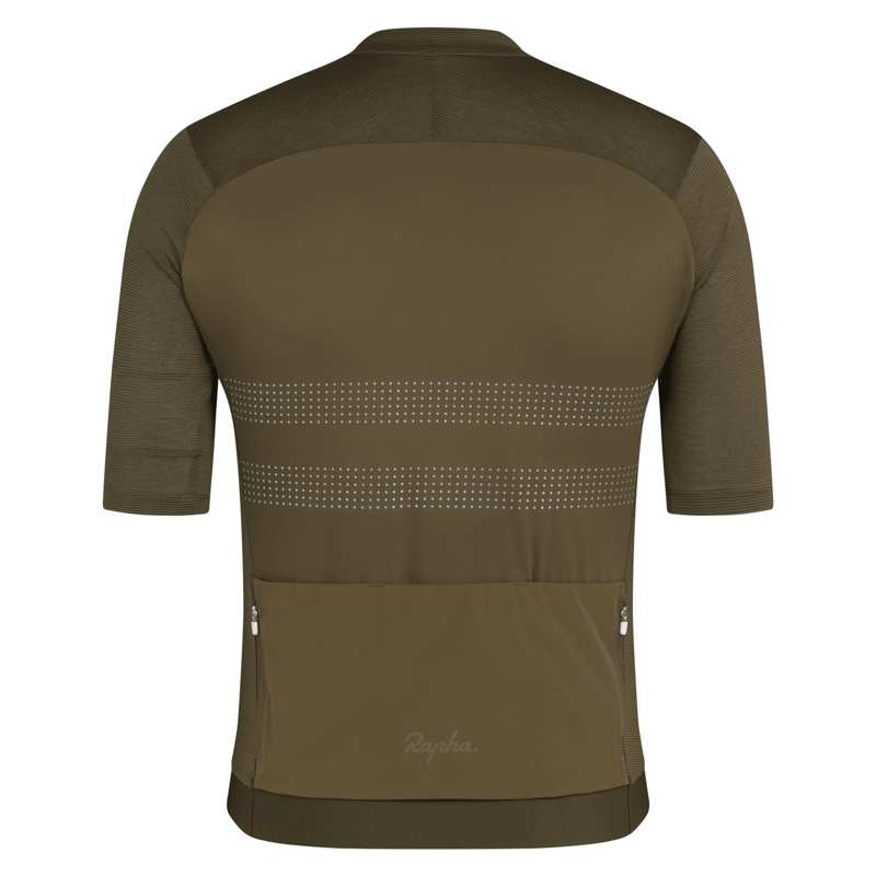 Rapha Brevet Men's Lightweight Short Sleeve Jersey III - Dark Olive/Balsam Green-2