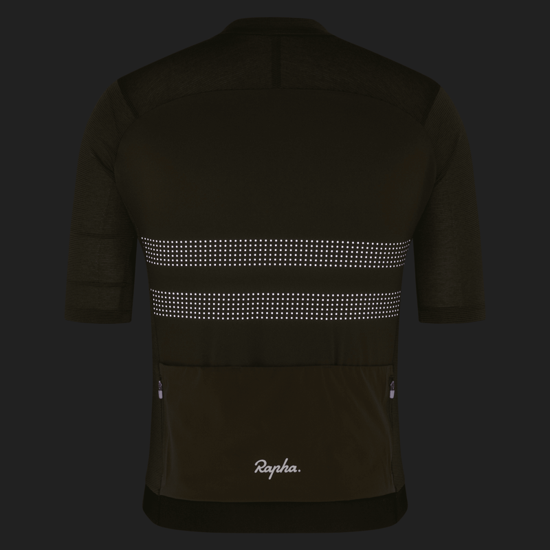Rapha Brevet Men's Lightweight Short Sleeve Jersey III - Dark Olive/Balsam Green-3