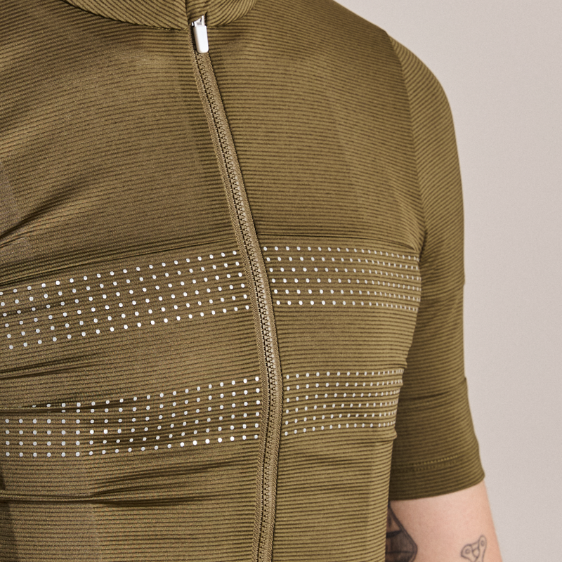 Rapha Brevet Men's Lightweight Short Sleeve Jersey III - Dark Olive/Balsam Green-6