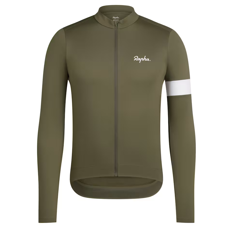 Rapha Core Men's Thermal Long Sleeve Jersey - Fern/White