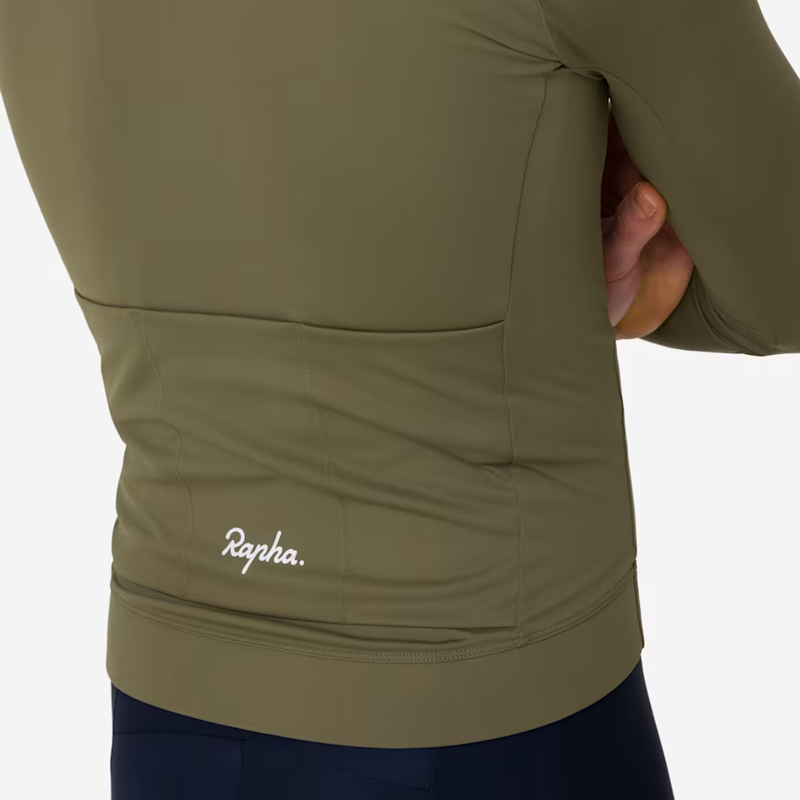 Rapha Core Men's Thermal Long Sleeve Jersey - Fern/White-4