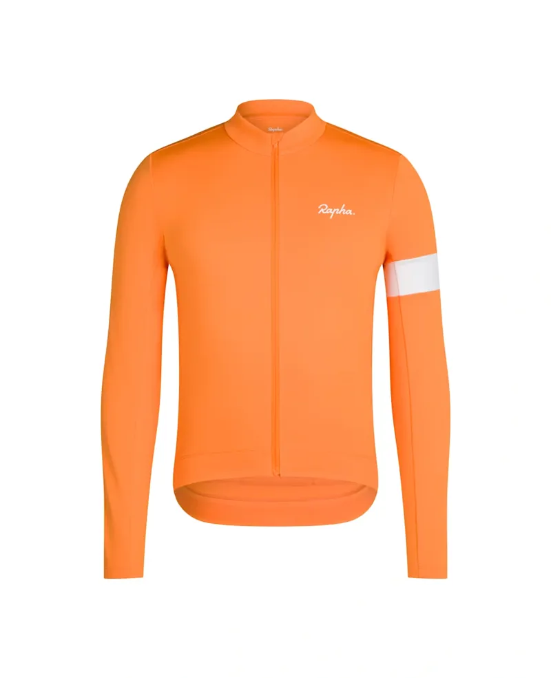 Rapha Core Men's Thermal Long Sleeve Jersey - Orange/White
