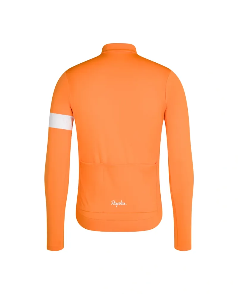 Rapha Core Men's Thermal Long Sleeve Jersey - Orange/White-1