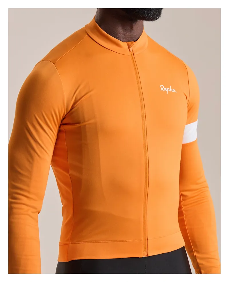 Rapha Core Men's Thermal Long Sleeve Jersey - Orange/White-3