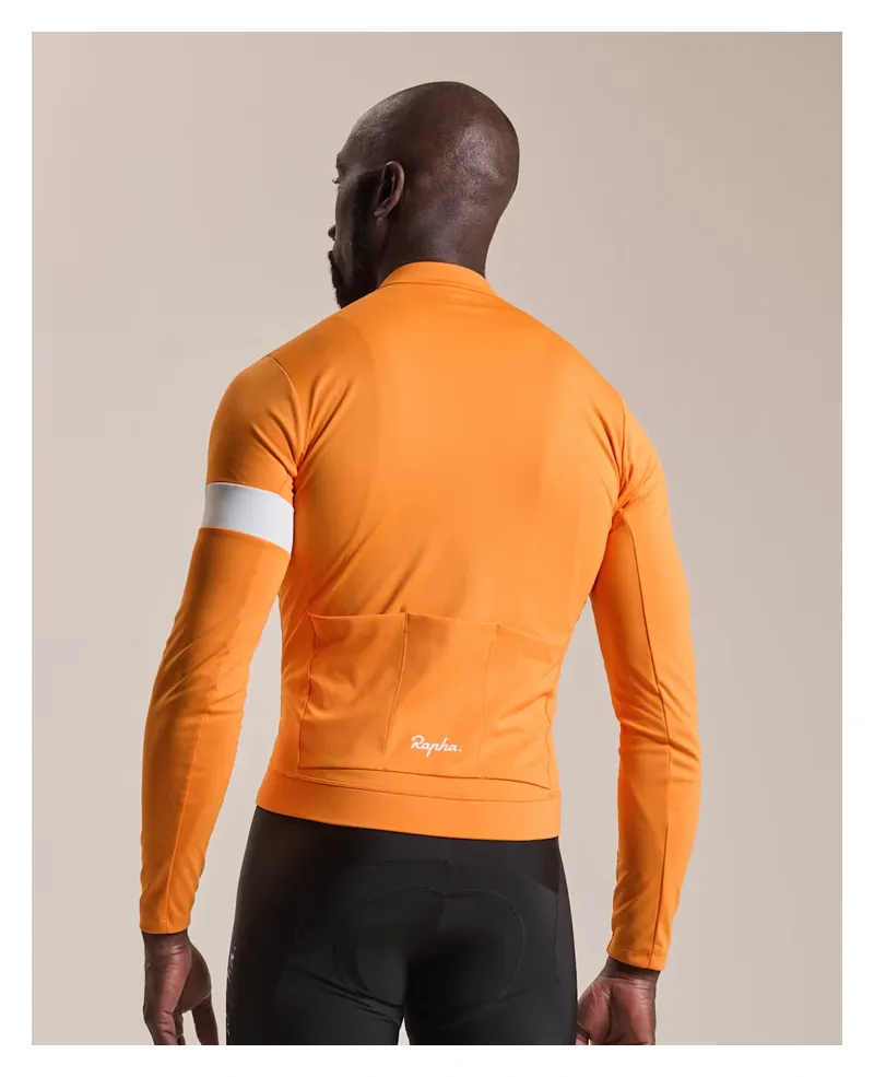 Rapha Core Men's Thermal Long Sleeve Jersey - Orange/White-4