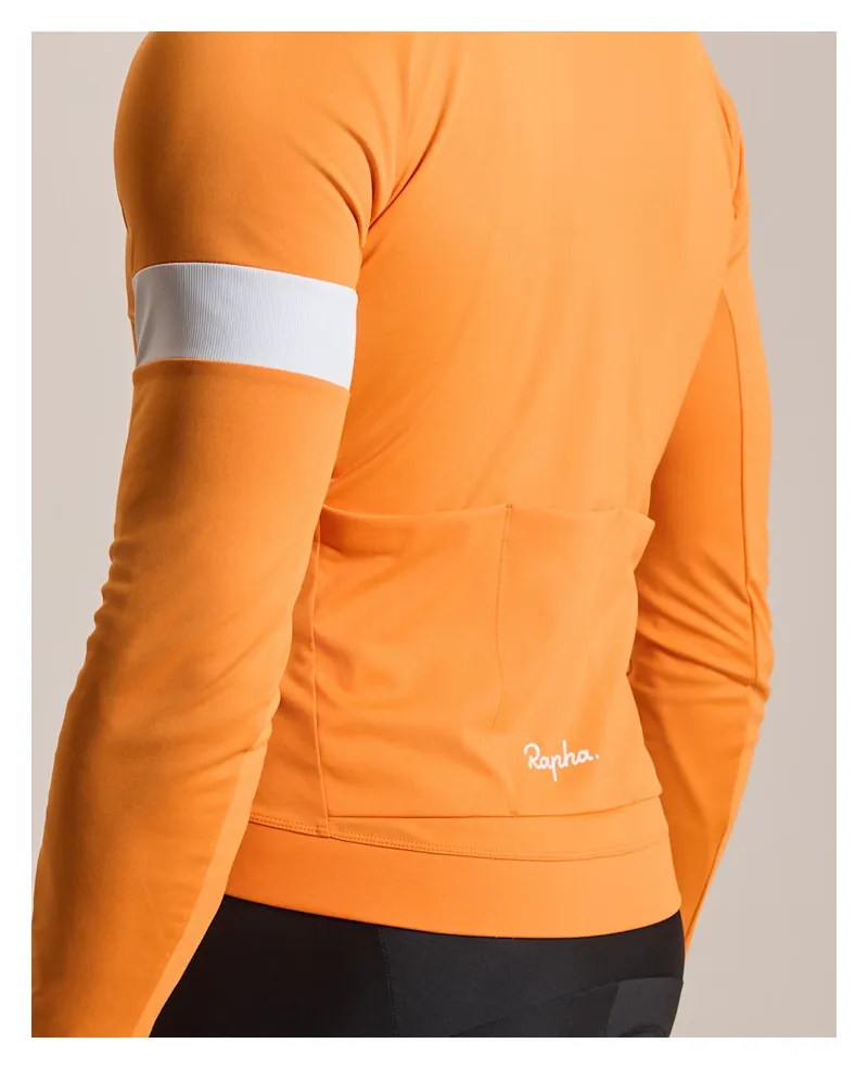 Rapha Core Men's Thermal Long Sleeve Jersey - Orange/White-5