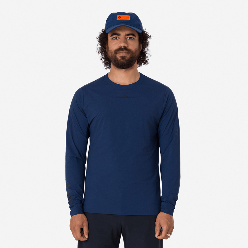 Rapha Trail Finale Windblock Men's Long Sleeve Jersey - Marine Blue/Black-2