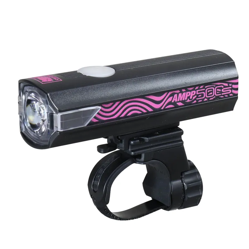 Cateye AMPP 500S Colour Edition USB-C Front Bike Light - Black/Pink