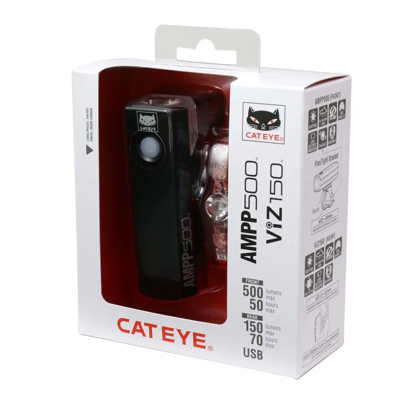 Cateye Ampp 500S / Viz 150 Rechargeable Light Set-10
