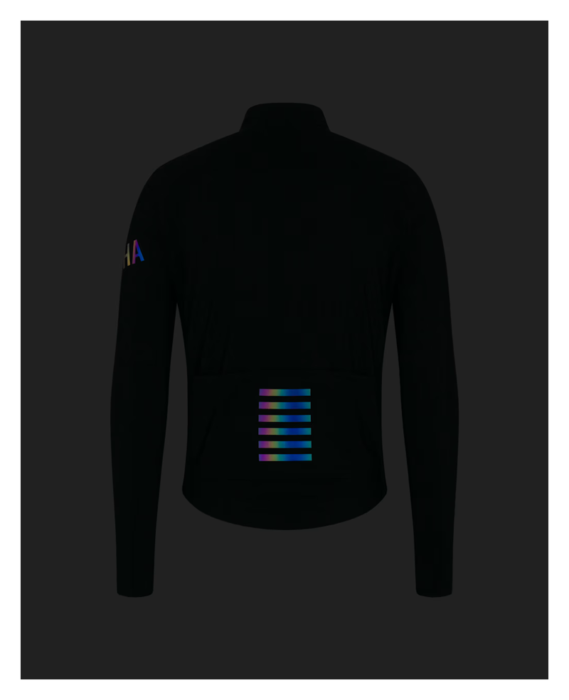 Rapha Pro Team Men's Long Sleeve Shadow Jersey - Black/Rainbow Reflective-7