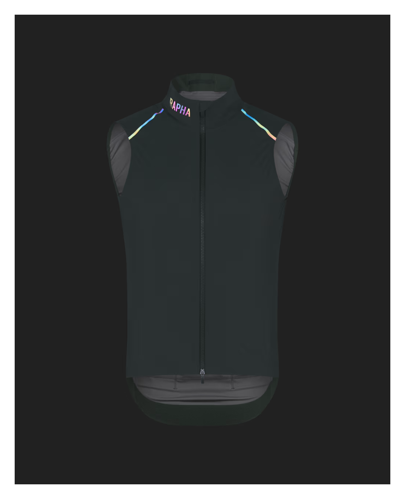 Rapha Pro Team Shadow Men's Gilet - Laurel/Rainbow Reflective-2