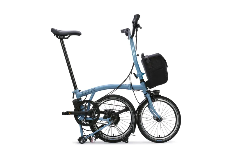 Brompton C Line 4 Speed Mid Bar 2026 Electric Folding Bike - Cloud Metallic-2