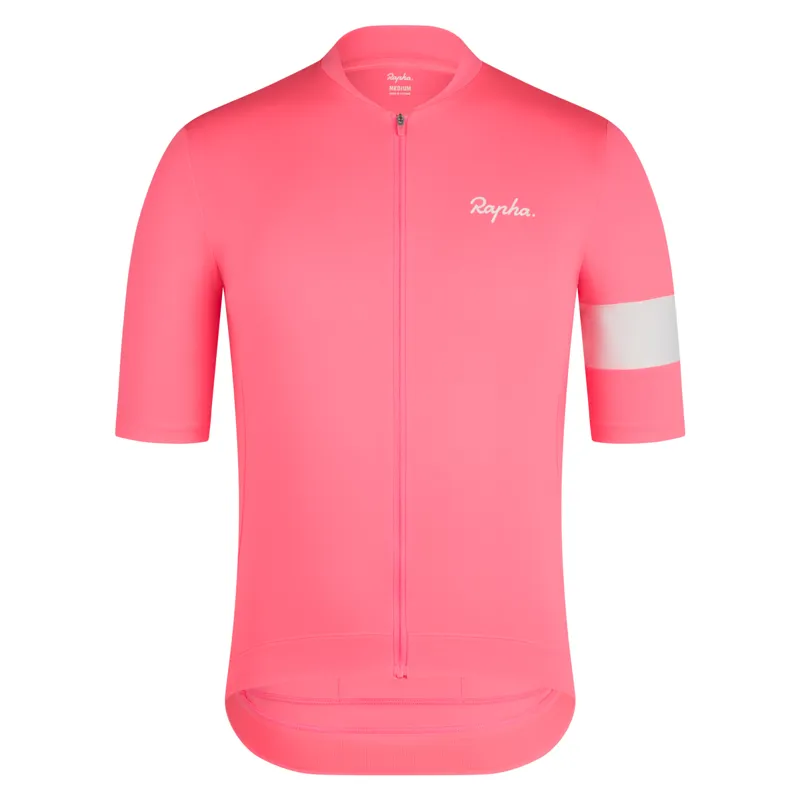 Rapha Core Men's Short Sleeve Jersey - High-Vis Pink/White