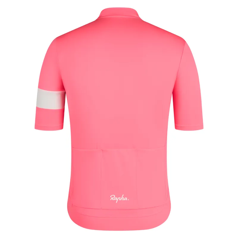 Rapha Core Men's Short Sleeve Jersey - High-Vis Pink/White-1