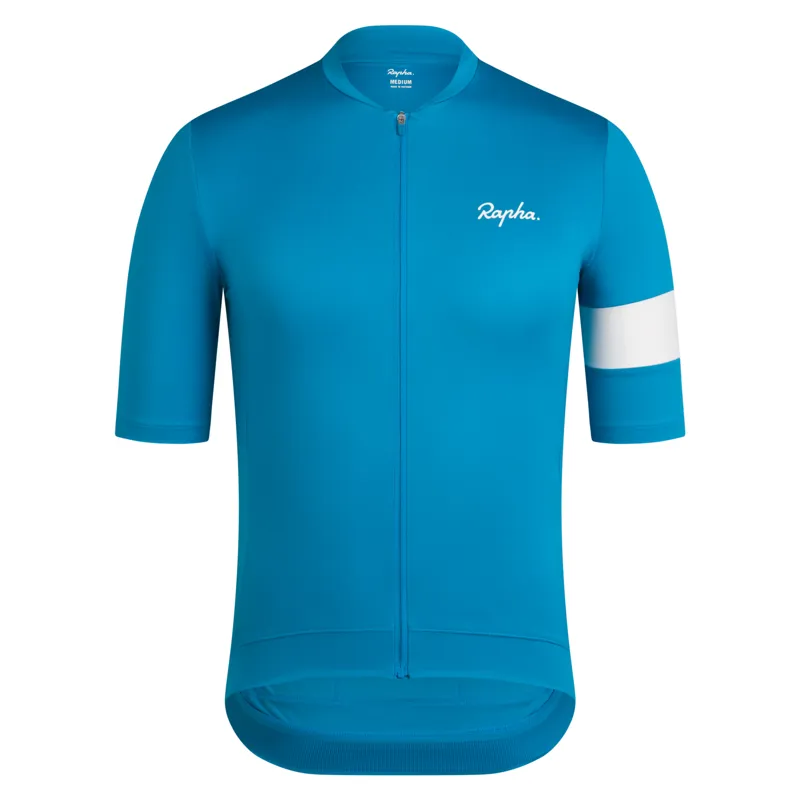 Rapha Core Men's Short Sleeve Jersey - Teal Blue/White-1