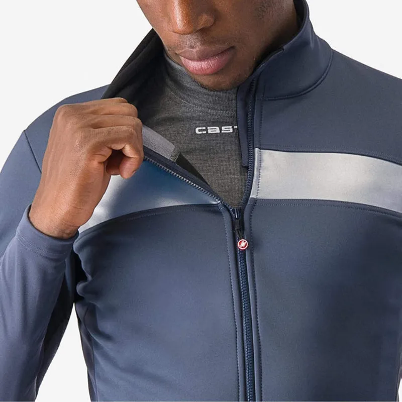 Castelli Raddoppia 3 Men's Jacket - Twilight Blue/Silver Reflex-2