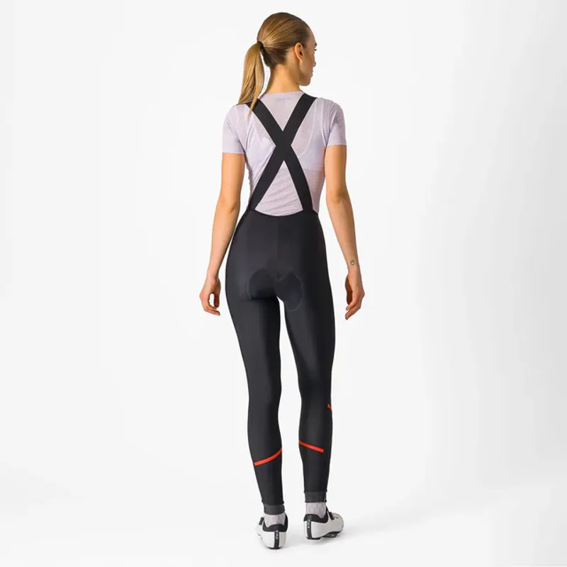 Castelli Velocissima DT Women's Bib Tights - Black/Hibiscus-1