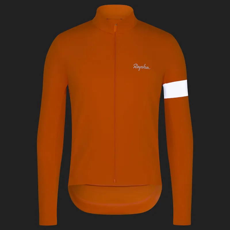 Rapha Core Men's Winter Jacket - Bright Orange/White-2