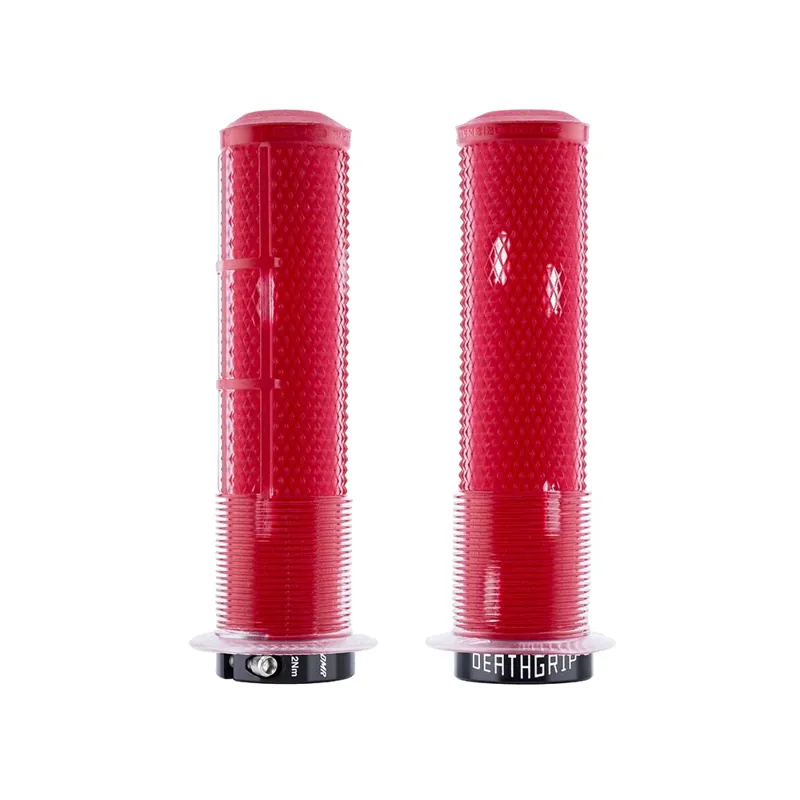 DMR DeathGrip 2 Flanged MTB Grips - Thin - Clear Red
