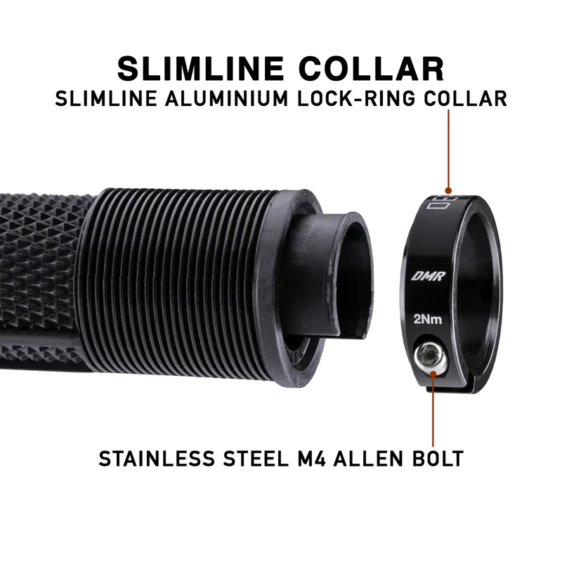 DMR DeathGrip 2 Flanged MTB Grips - Thin - Black-2